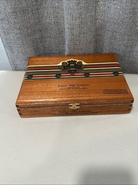 Empty VSG Torpedo Wooden Cigar Box - Brown